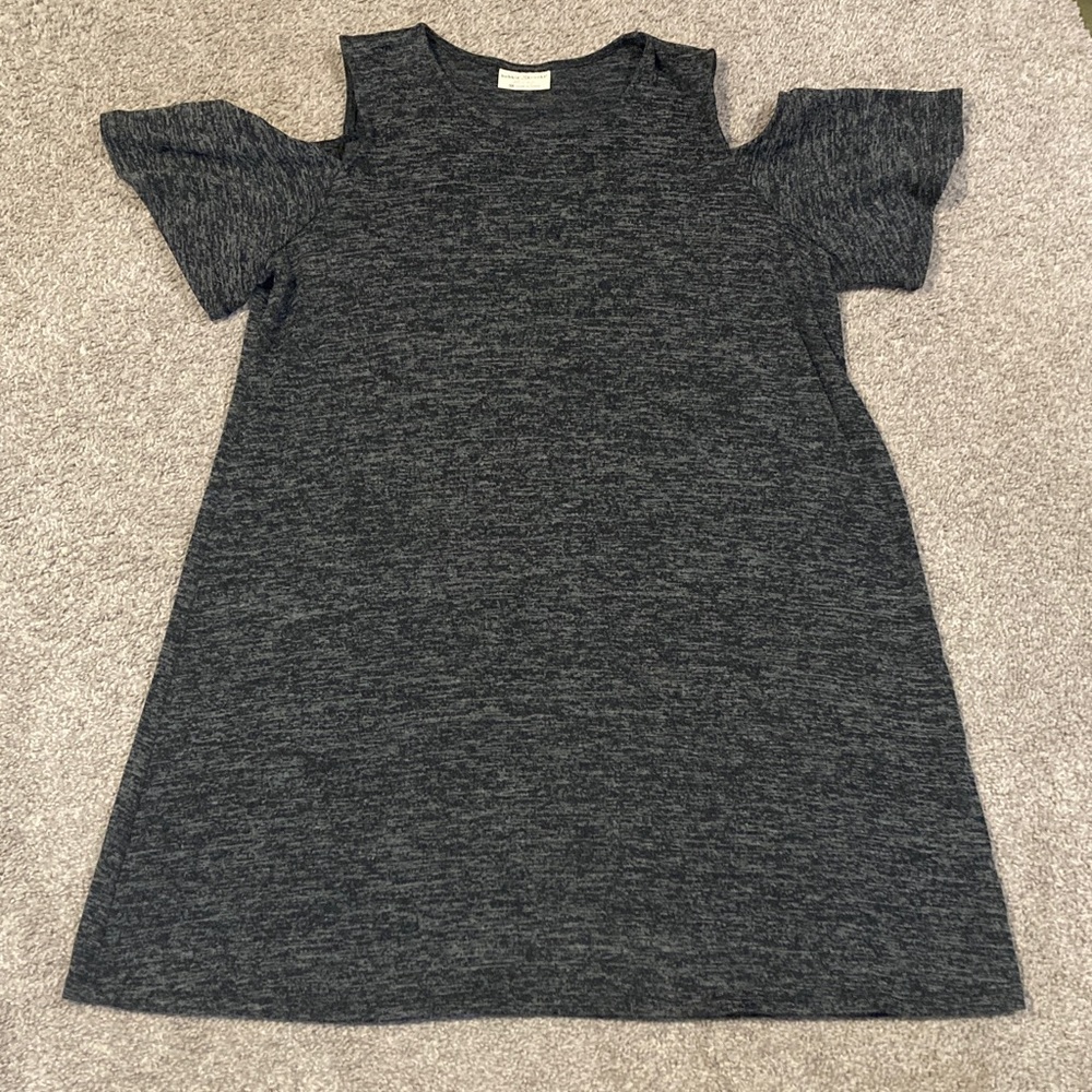 Bobbie Brooks Charcoal Cold Shoulder Dress